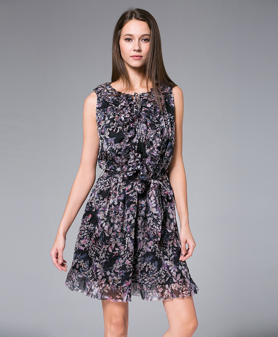 Dress - Printed Silk Chiffon Dress